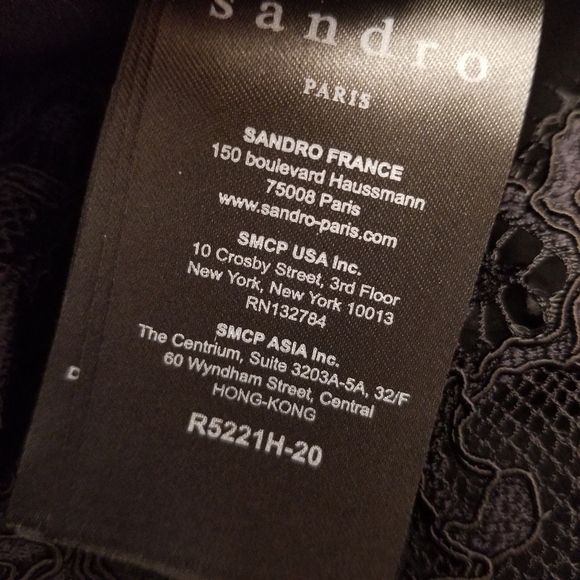 {2} Sandro Paris Rozen Lace Colorblock Dress - Picture 15 of 16